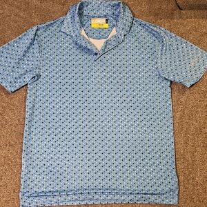 Jack Nicklaus Light Blue Patterned Golf Polo Shirt
